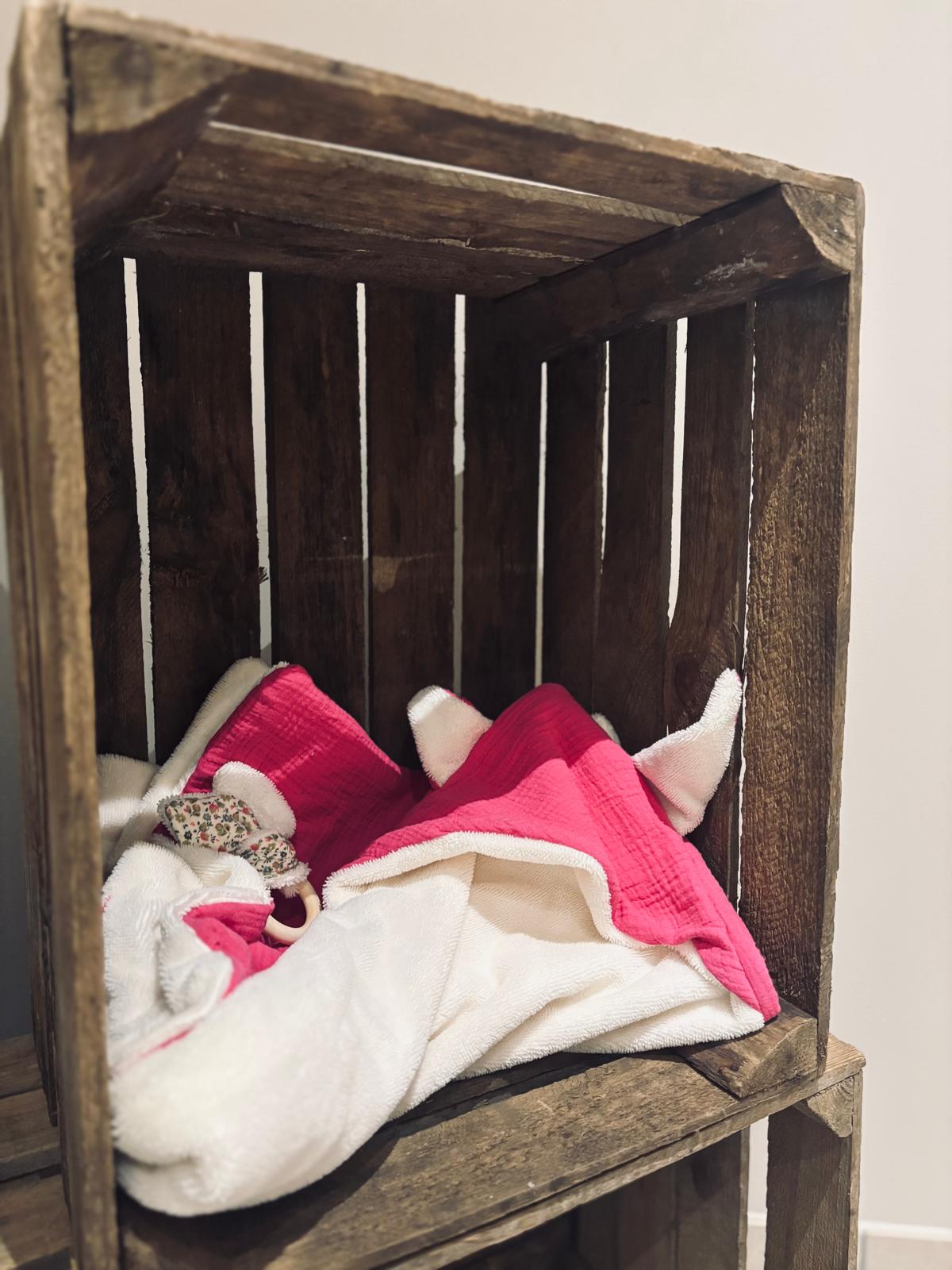 Cape de bain bébé Rose